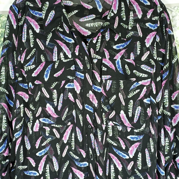 Ronson sheer button down blouse. - Picture 3 of 5